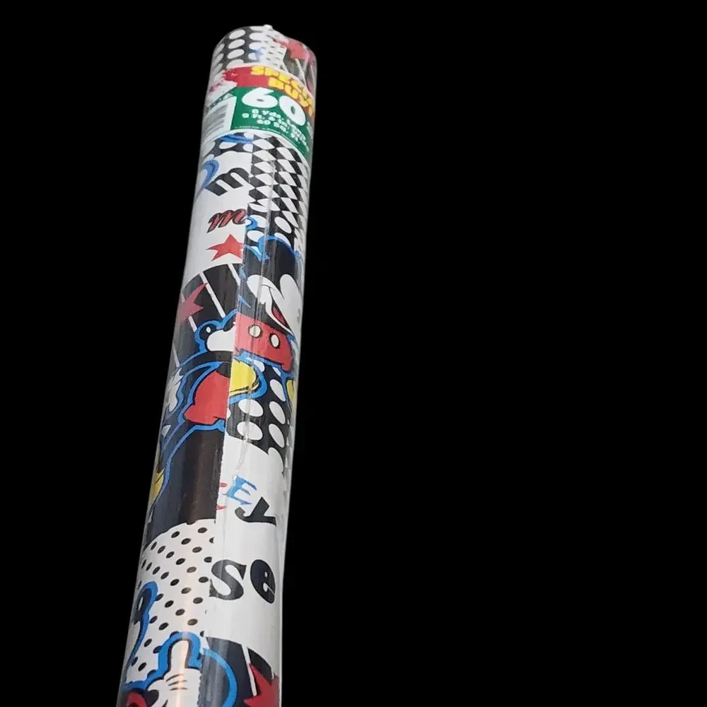Vtg Cleo Disney Mickey Mouse Gift Wrap Paper Roll 60 Sq Ft 8 Yards NEW